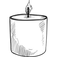 spa candle handdrawn illustration