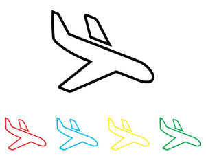 Airplane icon vector. Airplane icon sign symbol in trendy flat style. Set elements in colored icons. Airplane vector icon illustration isolated on white background