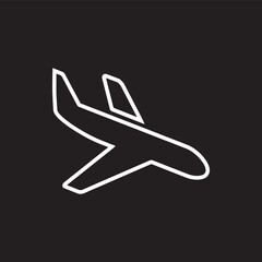 Airplane icon vector. Airplane logo design. Airplane vector icon illustration isolated on black background
