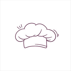 Hand Drawn illustration of chef hat icon. Doodle Vector Sketch Illustration