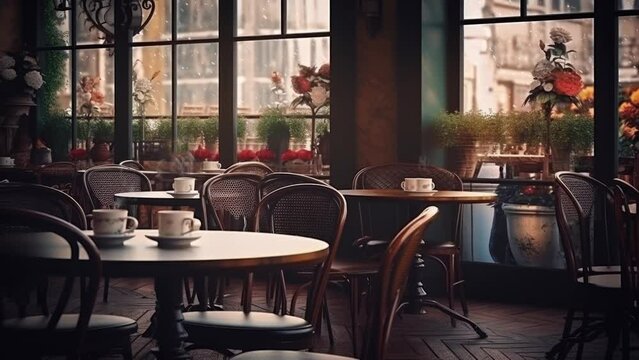 A Festive Vintage Cafe Winter Christmas Time