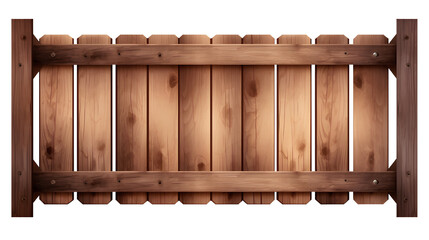 Blank empty Wooden brown rustic board wood fence gate, isolated on transparent background, png, 300 dpi