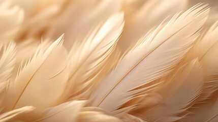 Soft Beige Feathers Close-up Texture background. Close-up of soft beige feathers, creating a gentle and soothing texture, ideal for backgrounds or calm themed designs.