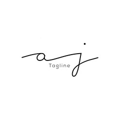 A hand-drawn signature logo design template	