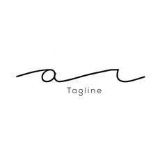 A hand-drawn signature logo design template	