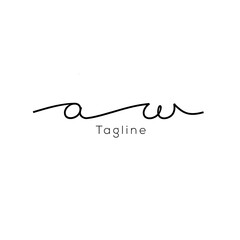 A hand-drawn signature logo design template	