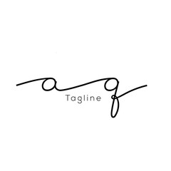 A hand-drawn signature logo design template	