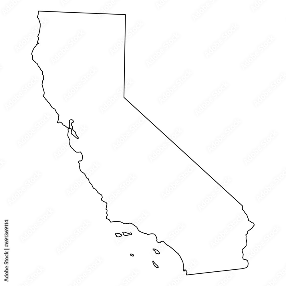 Wall mural california map shape, united states of america. flat concept icon symbol vector illustration