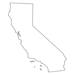 Fotobehang California map shape, united states of america. Flat concept icon symbol vector illustration © koblizeek