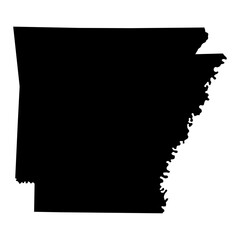 Arkansas map shape, united states of america. Flat concept icon symbol vector illustration - obrazy, fototapety, plakaty