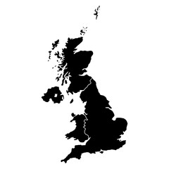 The United Kingdom of Great Britain and Northern Ireland map, detailed web vector illustration