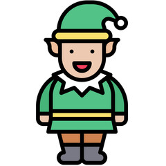 Elf icon, Christmas related vector illustration