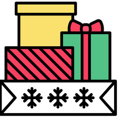 Pile of Gift Boxes icon, Christmas related vector illustration