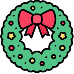 Xmas Wreath icon, Christmas related vector illustration