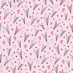seamless pattern with pink hearts