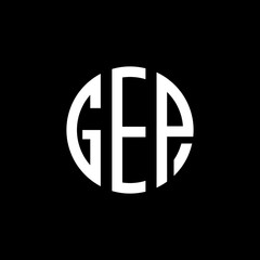 GEP letter calligraphic Minimal monogram emblem style vector logo