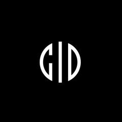 CID letter calligraphic Minimal monogram emblem style vector logo