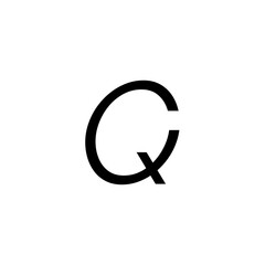 QC letter calligraphic Minimal monogram emblem style vector logo