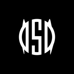 DSD letter calligraphic Minimal monogram emblem style vector logo