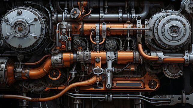 Ship engine close detail