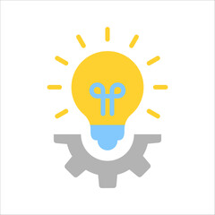 innovation icon. Light bulb and cog inside. Premium quality graphic design element. vector illustration on white background