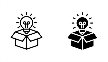 Think out of the box, creative line icon, vector illustration on white background