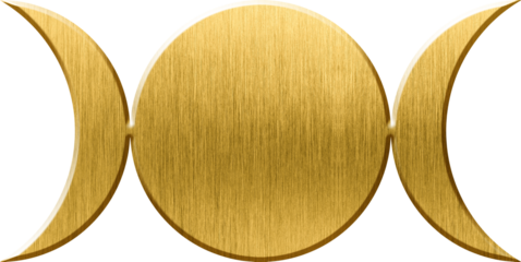 Triple Moon in Wicca, Neopaganism: Symbolizing the Triple Goddess (Maiden, Mother, Crone), the Phases of the Moon, and Feminine Energy, Perfect for Representing Wiccan Beliefs, Femininity, and the Cyc