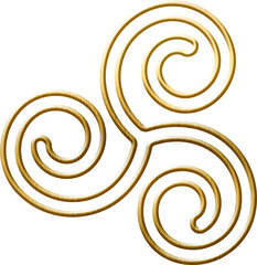 Triple Spiral in Neopaganism and New Age: Ancient Symbol of the Triple Goddess, Representing the Three Phases of Womanhood and the Cycle of Life, Death, and Rebirth, Perfect for Artworks Focused on Fe