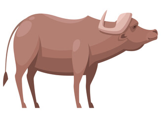 illustration of a buffalo animal in the zoo