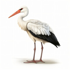 Stork Isolated on White Background.