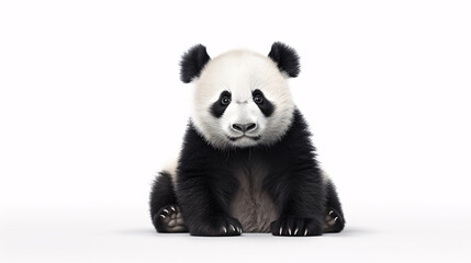 Giant panda bear isolated on white. Generative ai