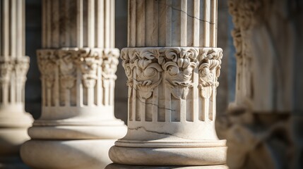 Obraz premium closeup of an ancient classic stone column