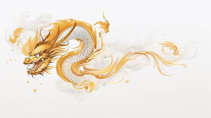 Fototapeta premium Dragon brush stroke Ink Painting