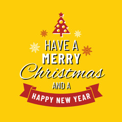 Merry Christmas and Happy New Year Vector Graphic