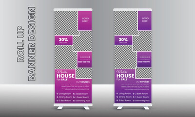 Creative, Elegant, minimal, Simple, conceptual and flexible professional Real Estate rollup banner template.