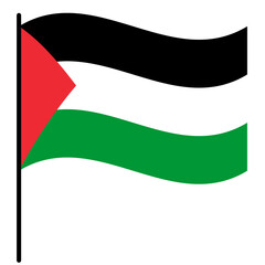 Palette of Pride: Palestine Flag Illustration - Vibrant Symbol of Identity and Resilience.
