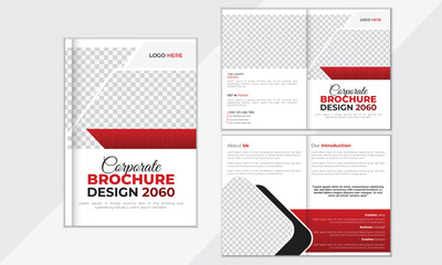 Bifold Creative Brochure Design Template for your Company, Corporate, Business, Advertising, Marketing, Agency, folded flyer, a4.