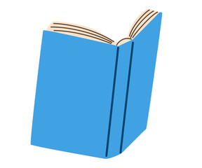 Book for reading. Literature, dictionaries, encyclopedias, planners with bookmarks. Textbook for education. Colored flat vector illustration isolated on white background