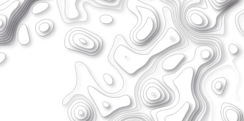 Abstract pattern with lines. Abstract sea map geographic contour map and topographic contours map background. Abstract white pattern topography vector background. Topographic line map background.