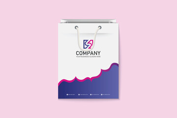 Abstract colorful business shopping bag template design