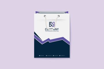 Abstract colorful business shopping bag template design