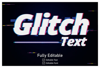 Naklejka na ściany i meble Futuristic Glitch text effect for video game text for editable cyberpunk text effect