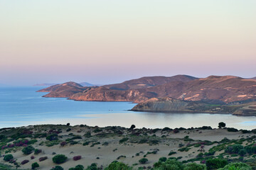 Obraz premium sand dunes - Ammothines, Gomati area, Lemnos island, Greece, Aegean Sea