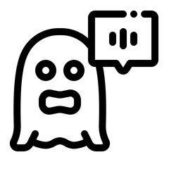 Horror Podcast Line Icon