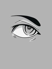 Human eye digital pencil drawing. Black white illustration for design - 691386127