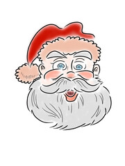 Santa Claus friendly sketch in color tones. Digital illustration for design - 691386128