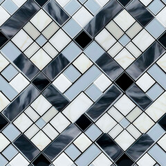 Monochrome geometric tile pattern, perfect for stylish kitchen or bathroom floors.
