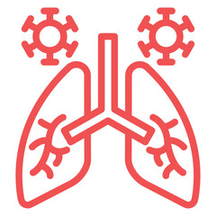 Lungs Infection Icon Style