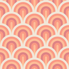 Pastel Peach Art Deco waves