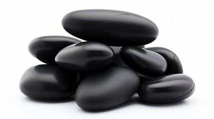 Heap of black massage stone
